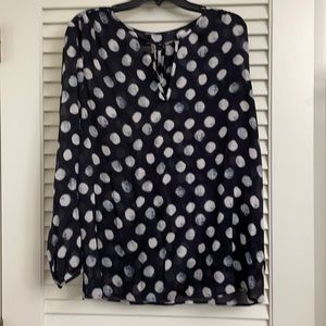 Polka Dot Blouse, ties at neck
